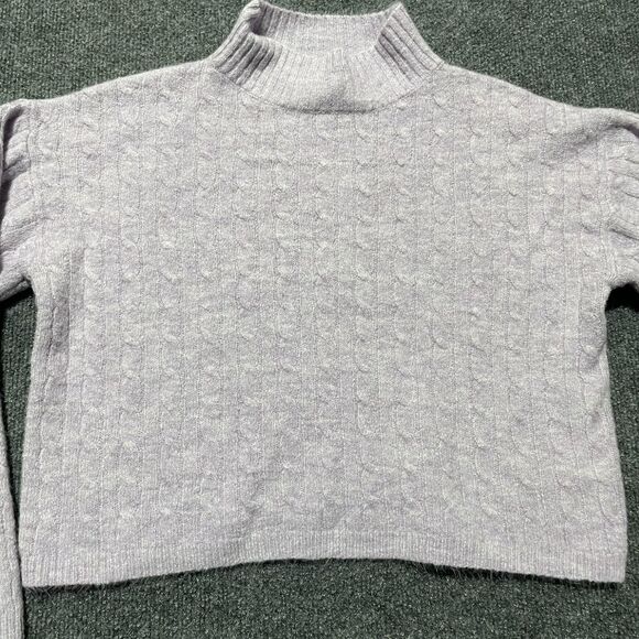 Jessica Simpson Sweater Womens Small Lavender Mock Neck Cable Knit Pullover Soft - Picture 3 of 10